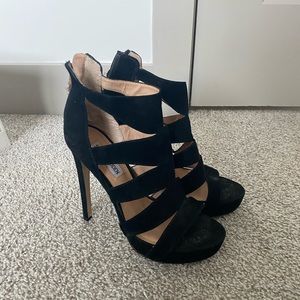 Steve Madden black velvet high heels